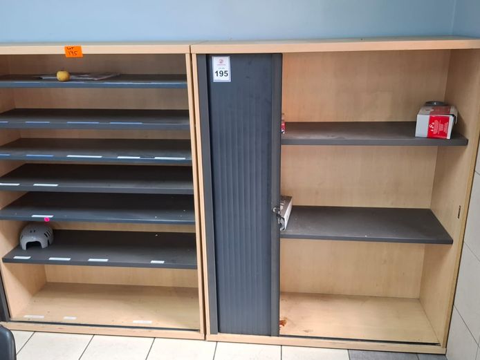 2 x office cabinets, sliding doors with 7 x slim lights