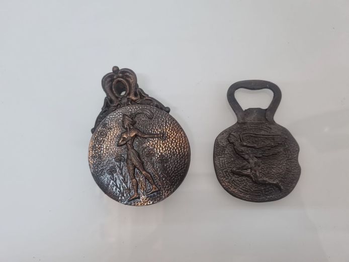 Pair of Vintage Greek Mythological Bronze-Tone Bottle Openers