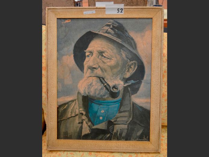 FRAMED PRINT "THE OLD SEAMAN", 48.5 x 37cm
