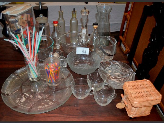 GLASS: ICE BUCKET, PLATTER, BOWL, etc