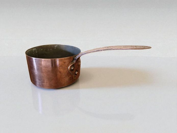 Antique Dovetailed Hand Forged Copper Pot