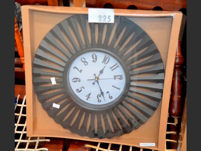 BLACK PLASTIC WALL CLOCK, 40cm Diameter