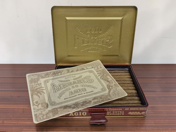 1970/80s Dutch Agio Mehari’s Cigar Tin with 50 Cigars