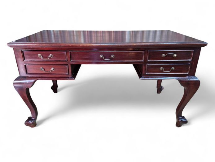 Vintage Mahogany Chippendale Partners Desk
