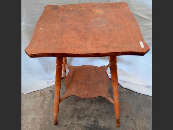 OAK OCCASIONAL TABLE WITH BOTTOM SHELF, 55 x 55 x 71cm [Weathered]