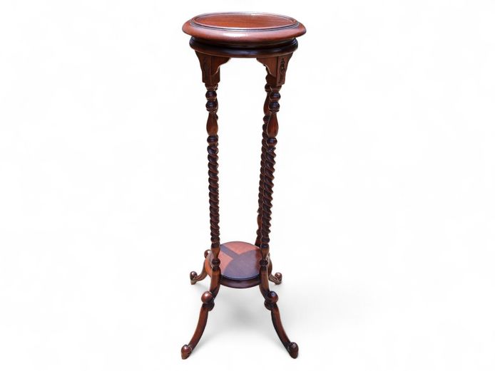 Antique Mahogany Barley Twist Plant Stand 
