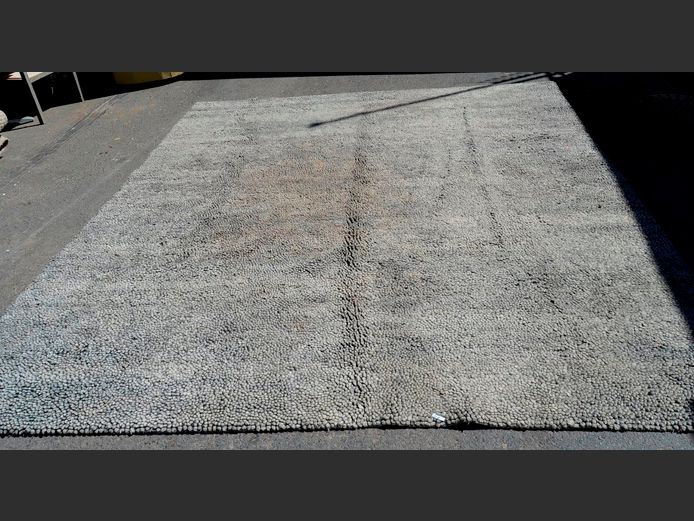 MARINO WOOL HAND WOVEN DARK GREY CARPET, 340 x 310cm