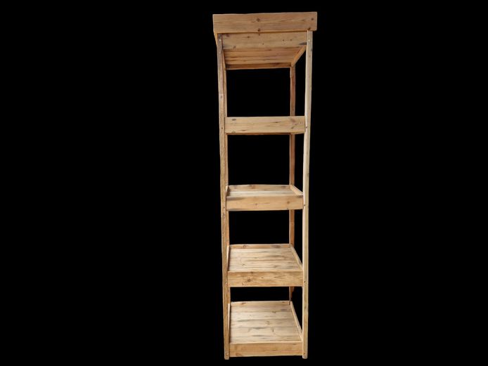 Tall Rustic Pine 5-Tier Display Shelf (218cm)