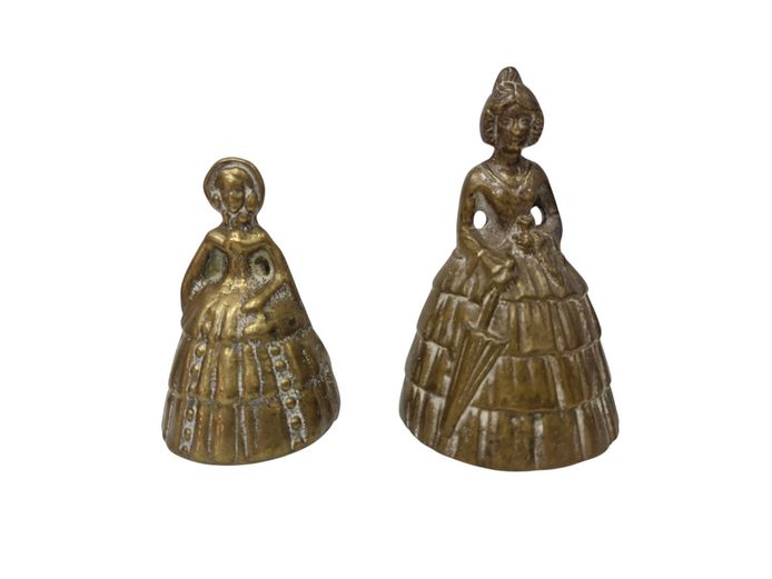 Vintage Crinoline Lady Solid Brass Hand Bells – Made in England
