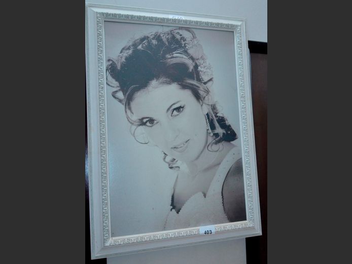 LARGE WHITE FRAMED PHOTOGRAPH, 92 x 61cm