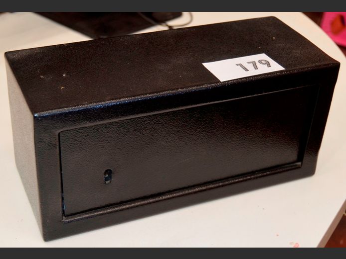 SMALL GREY BRICK SAFE, 30 x 13 x 14cm [Lock broken]