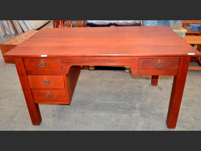 TEAK 4-DRAWER DESK, 152 x 90 x 78cm