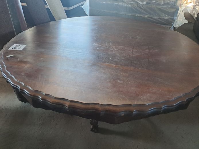 LARGE ROUND WOODEN DINING TABLE 