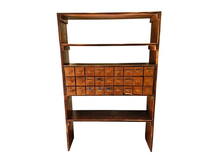 Antique Apothecary Drawer & Shelfing Unit