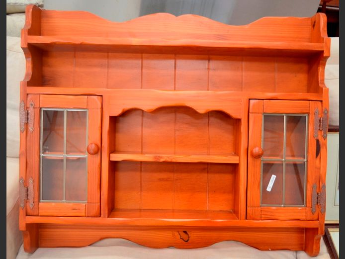 PINE 2-DOOR WALL MOUNT SPICE CABINET, 83 x 12 x 70cm