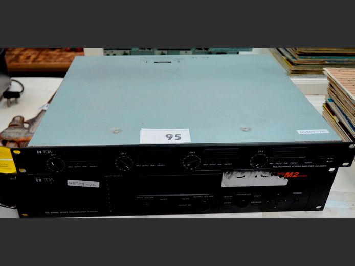 TOA DA250FH MULTI-CHANNEL AMPLIFIER & A TOA 9000M2 SERIES PRE AMPLIFIER [Switches on, untested further]
