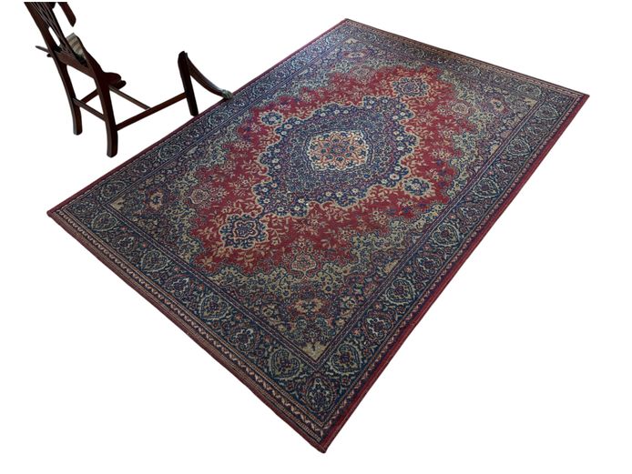 Large Persian-Style Medallion Rug (Red & Blue)