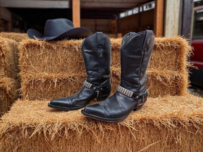 Spanish "New Rock" Genuine Leather Cowboy Boots Men's Size 44