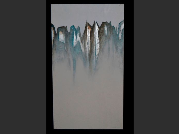 UNFRAMED ABSTRACT OIL ON CANVAS, 120 x 68cm