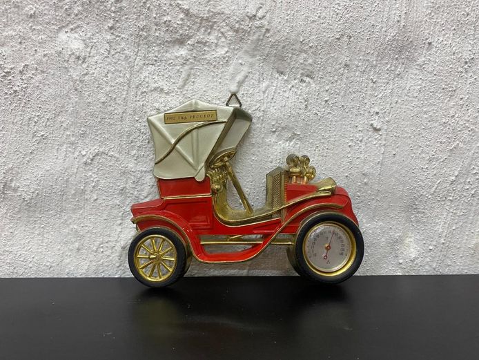 Peugeot Car 1902 Enamel Wall Thermometer