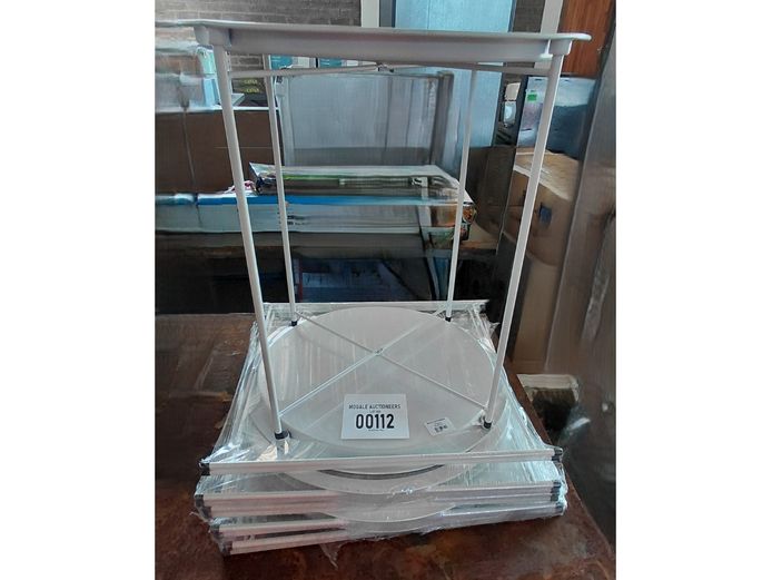 LOT OF 5 WHITE COFFEE TABLES 