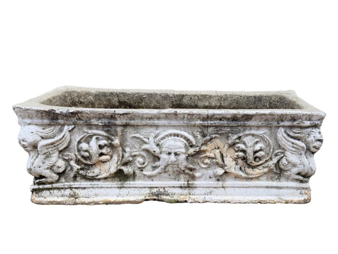 Classical Style Cast Concrete Garden Trough Planter