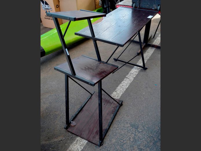 METAL FRAMED COMPUTER DESK, 120 x 48 x 95cm [In need of repairs]
