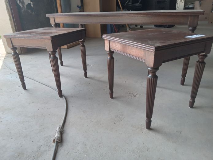 Wooden Coffee Table with 2 side tables