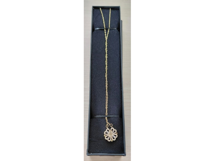 LOVEHEART & FOUR LEAF CLOVER COLOR MAGNETIC PENDANT NECKLACE
