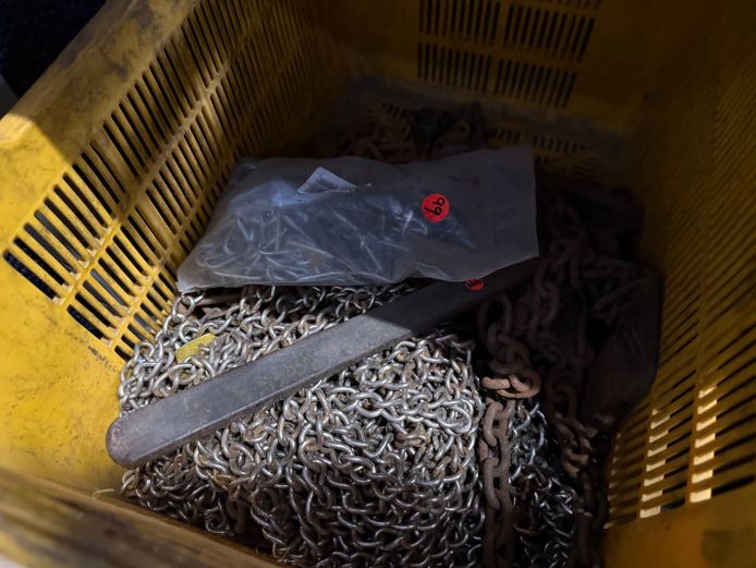 Lot of different metal chains