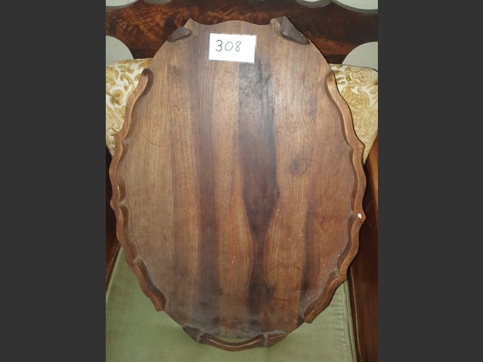 BLACK SCALLOPED EDGE TRAY, 60 x 45cm [1 Handle needed]