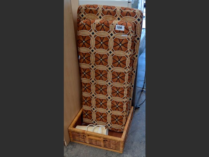 PAIR PATIO CHAIR CUSHIONS, WOVEN BASKET & A WATER PURIFIER [8,15,17]