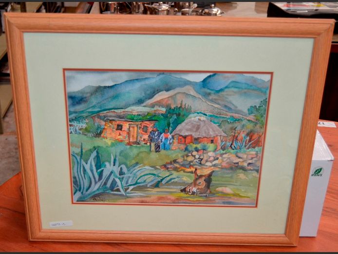 FRAMED WATERCOLOUR UNDER GLASS "RONDAWELS" BY EDWARD WOLFE, 36 x 26cm