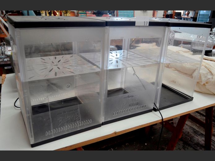 LOT: 3 x MELLERWARE BILTONG KING BILTONG CABINETS, 31 x 31 x 46cm [Untested, side panel needed to 1]