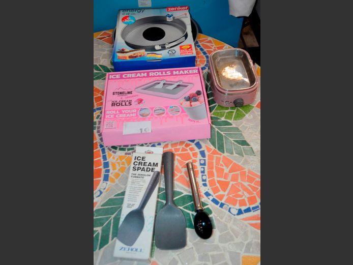STONELINE, GERMANY, ICE CREAM ROLL MAKER, ICE CREAM SPADES, ZENKER BAKING TIN, etc [Untested]