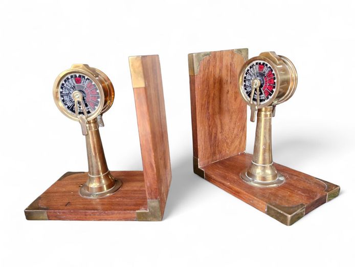 Nautical Telegraph Brass Bookends