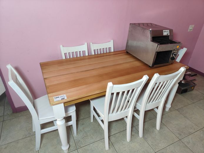 DINING TABLE AND 6 CHAIRS
