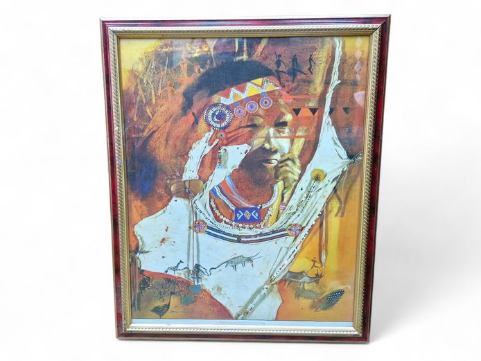 Derric Van Rensburg "Bushman Youth and Rock" Framed Print