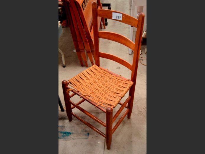 OAK CHAIR WITH ROPE SEAT [Worn]