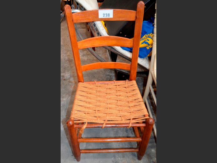 OAK CHAIR WITH ROPE SEAT [Worn]