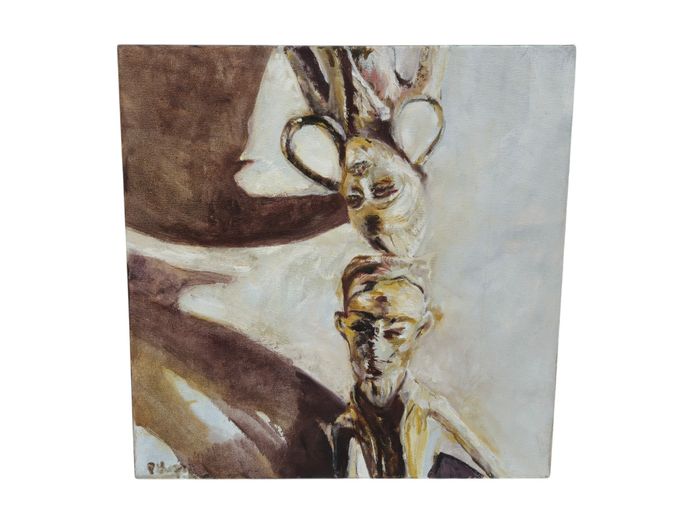 Original Oil on Stretched Canvas by Pauline Hugo: Reflective Expressions