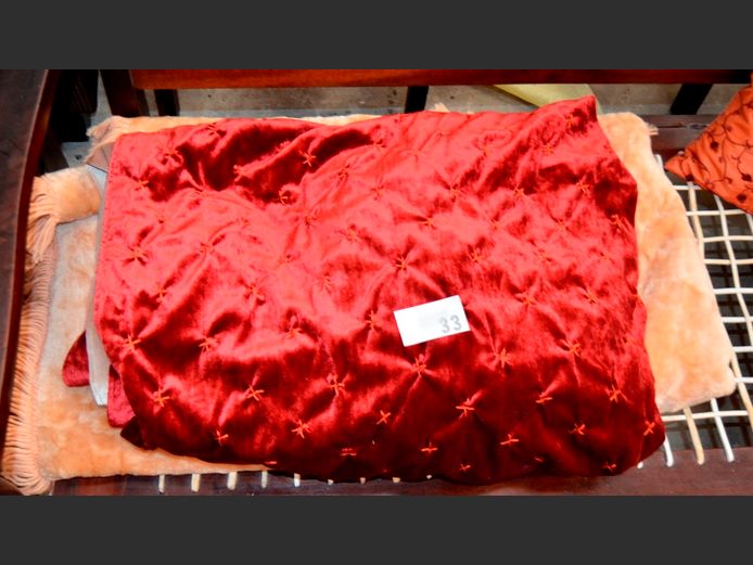FLUFFY LIGHT BROWN DOUBLE THROW & A BURGUNDY DOUBLE THROW