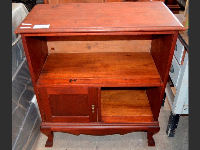 STAINED OAK SINGLE DOOR CABINET, 75 x 39 x 87cm