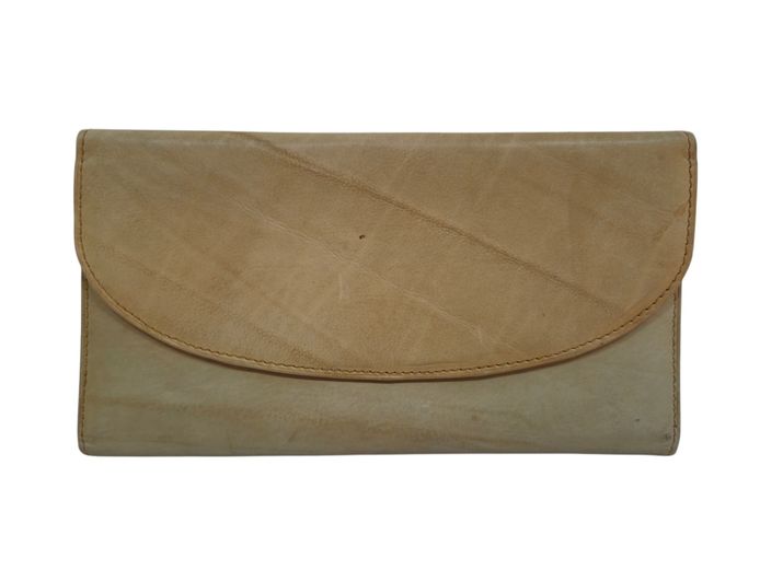 Tan Genuine Leather Flap Wallet Organizer