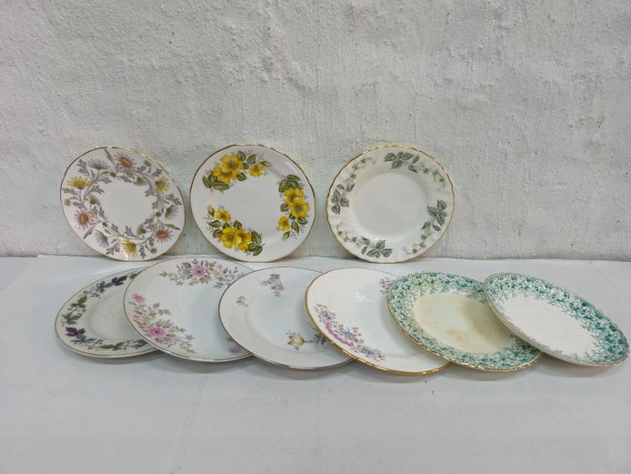 Eclectic Collection of Assorted Vintage Bone China Side Plates