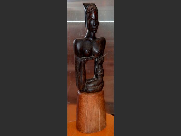 CARVED MAILANDE DIVINITY FIGURE, 80cm High