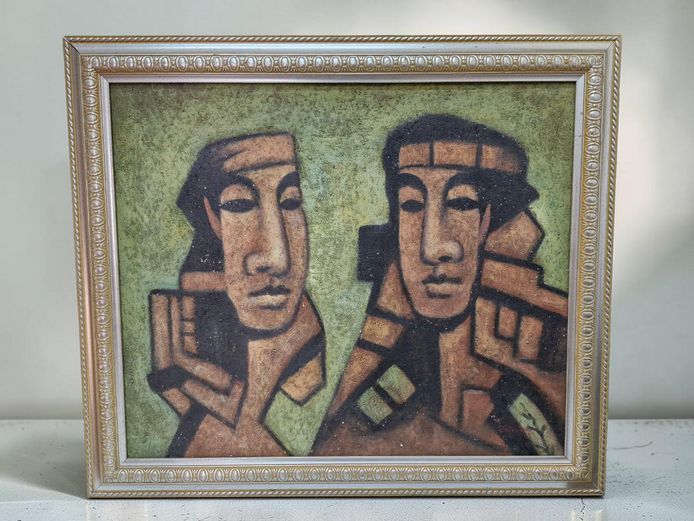 Mid-Century Modern Style Abstract Impasto Oil Painting
