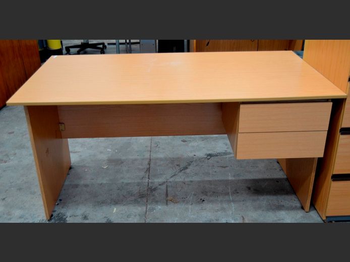 OAK FOIL 2-DRAWER DESK, 151 x 80 x 73cm