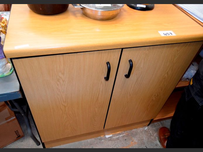 OAK FOIL 2-DOOR CABINET, 88 x 49 x 91cm