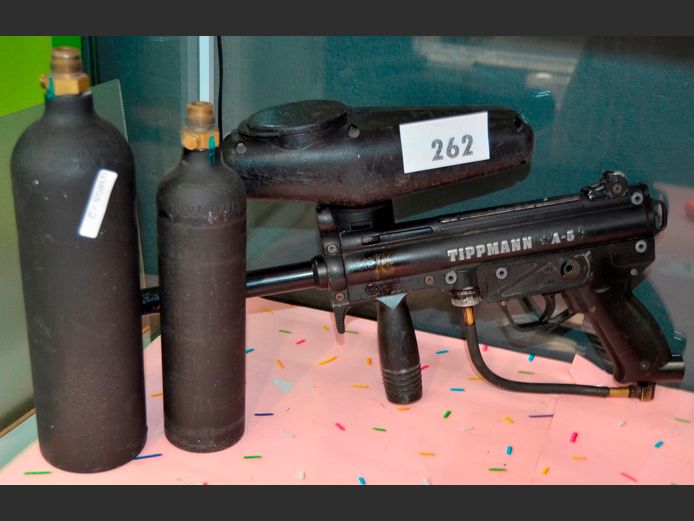 TIPPMAN A5 PAINTBALL GUN WITH CANISTERS [Untested]